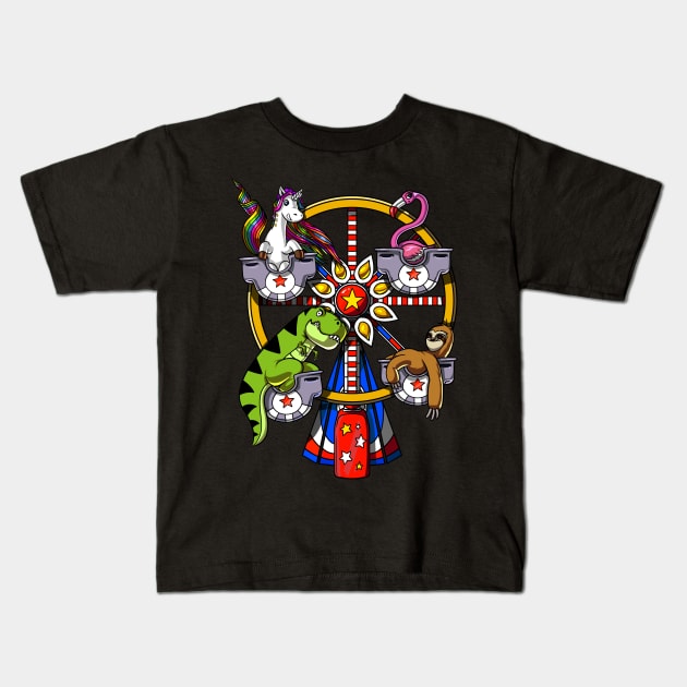 Fantasy Ferris Wheel Kids T-Shirt by underheaven